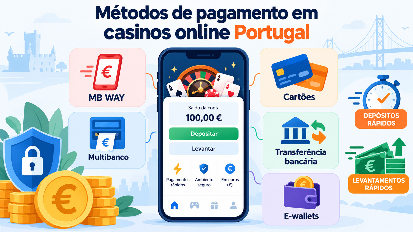 Métodos de pagamento em casinos online Portugal